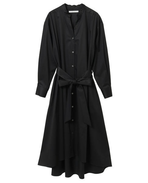 コットンラチネフレアドレープシャツドレス 詳細画像 ブラック 1