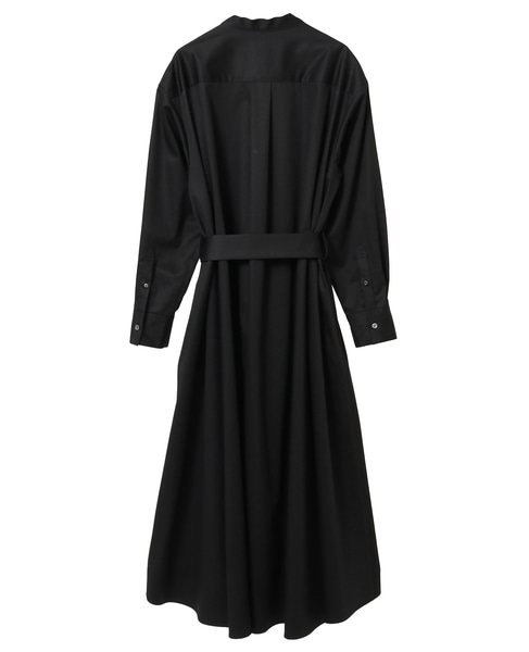 コットンラチネフレアドレープシャツドレス 詳細画像 ブラック 2