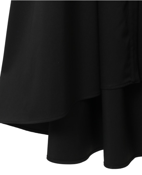 コットンラチネフレアドレープシャツドレス 詳細画像 ブラック 6