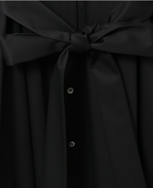 コットンラチネフレアドレープシャツドレス 詳細画像 ブラック 7