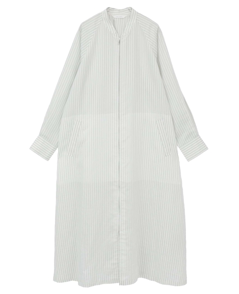 タイプライター/リヨセルストライプフロントZIPワンピース 詳細画像 セージ 1