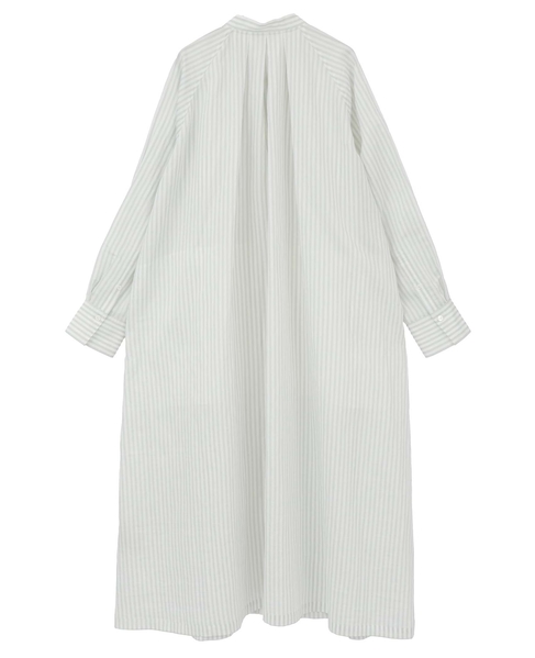 タイプライター/リヨセルストライプフロントZIPワンピース 詳細画像 セージ 2