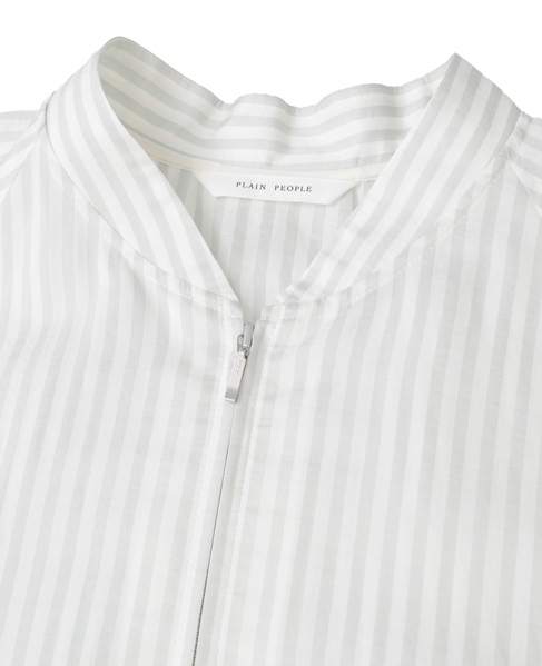 タイプライター/リヨセルストライプフロントZIPワンピース 詳細画像 セージ 3