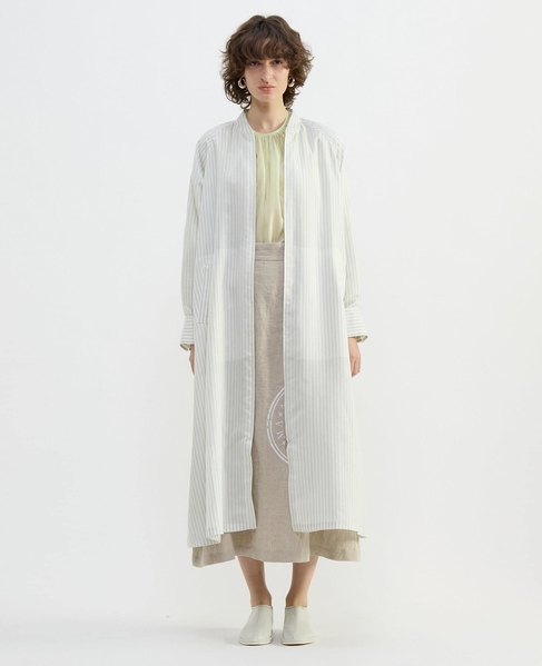 タイプライター/リヨセルストライプフロントZIPワンピース 詳細画像 セージ 9