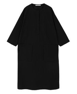 オーガニックコットンクレポンバンドカラーシャツドレス