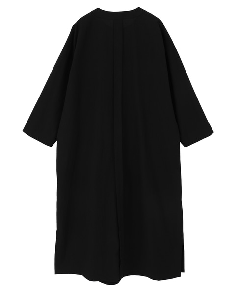 オーガニックコットンクレポンバンドカラーシャツドレス 詳細画像 ブラック 2