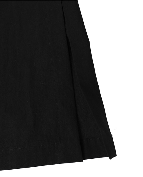 オーガニックコットンクレポンバンドカラーシャツドレス 詳細画像 ブラック 5