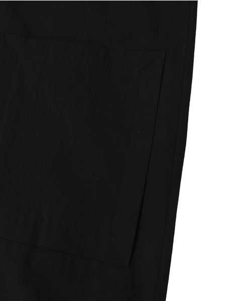 オーガニックコットンクレポンバンドカラーシャツドレス 詳細画像 ブラック 7