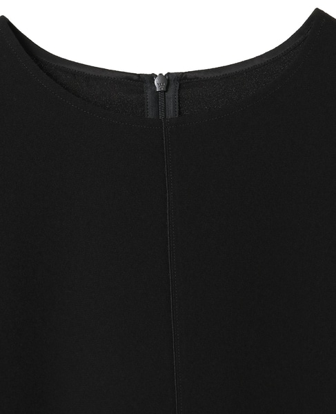 バックサテンジョーゼットノーカラーブラウス 詳細画像 ブラック 3