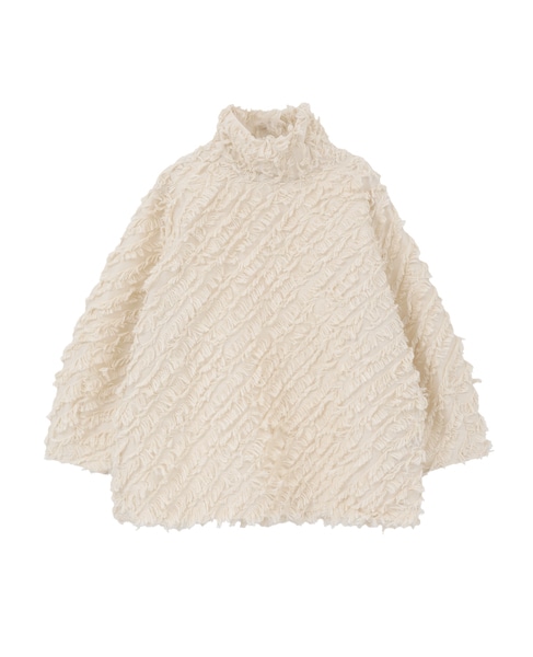 フリンジカットJQスタンドカラーブラウス 詳細画像 アイボリー 2
