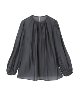 アセテートリヨセルローンシアーギャザーブラウス