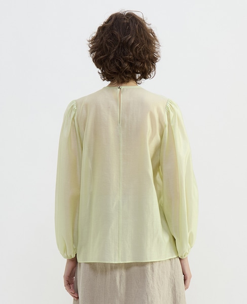 アセテートリヨセルローンシアーギャザーブラウス 詳細画像 イエロー 4