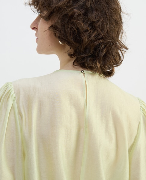 アセテートリヨセルローンシアーギャザーブラウス 詳細画像 イエロー 7