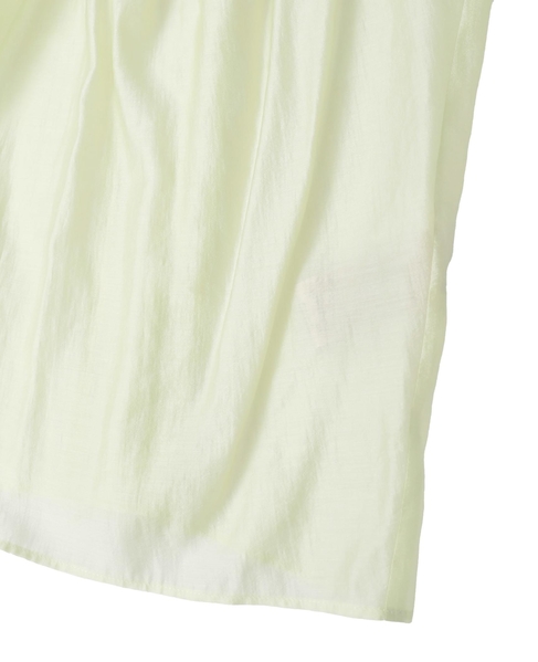 アセテートリヨセルローンシアーギャザーブラウス 詳細画像 イエロー 9