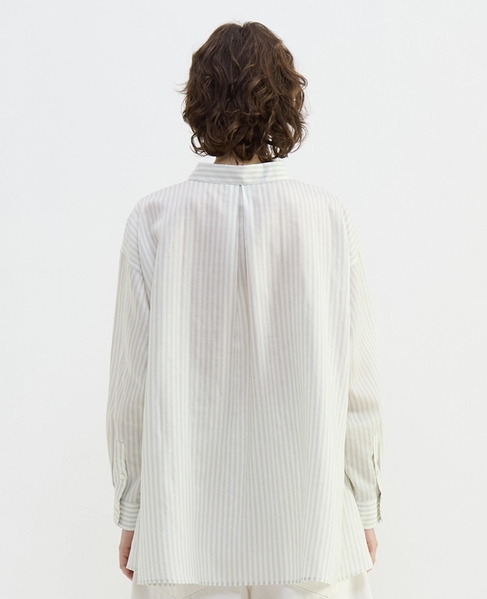 タイプライター/リヨセルストライプレギュラーカラーシャツ 詳細画像 セージ 10