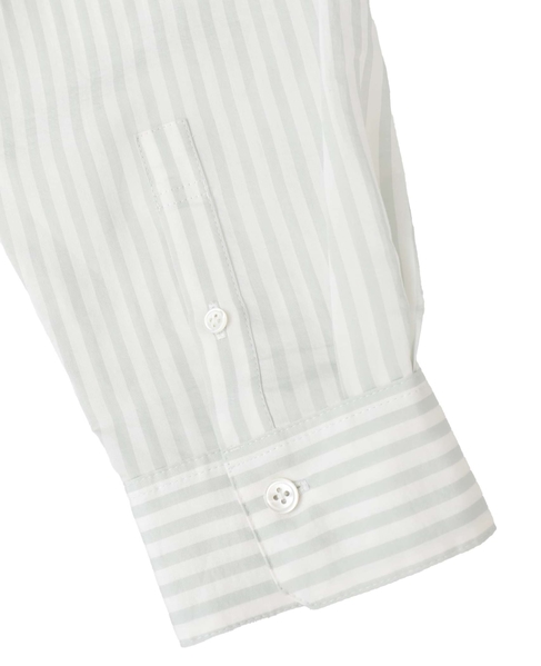 タイプライター/リヨセルストライプレギュラーカラーシャツ 詳細画像 セージ 5