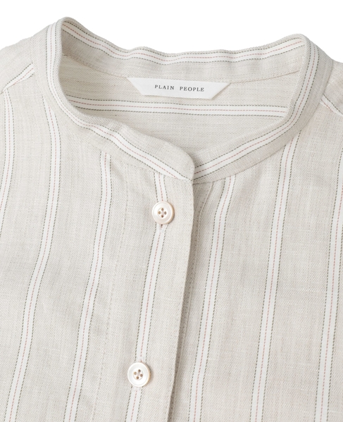 ヘンプコットンストライプシャツ 詳細画像 ベージュ 3