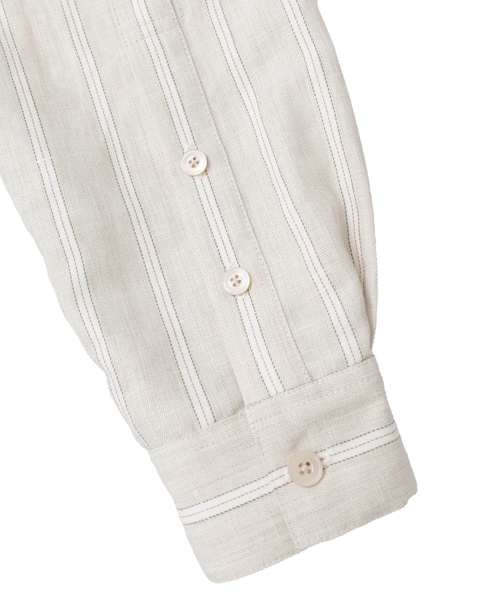 ヘンプコットンストライプシャツ 詳細画像 ベージュ 5