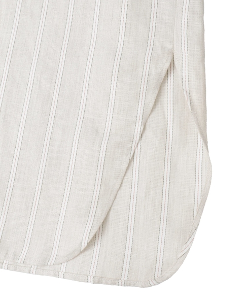 ヘンプコットンストライプシャツ 詳細画像 ベージュ 6