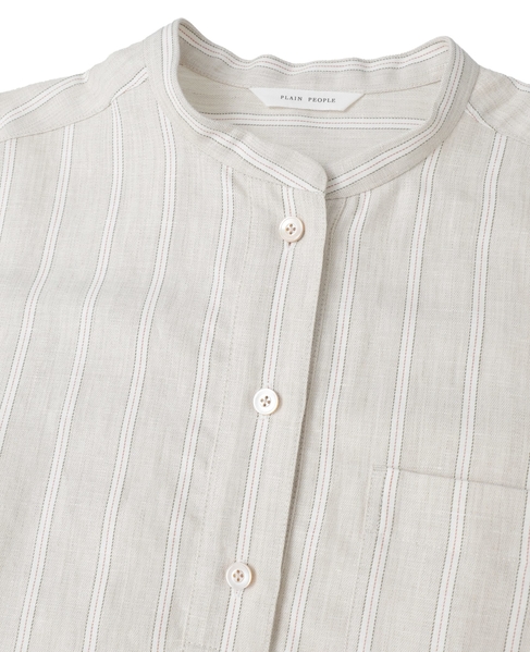 ヘンプコットンストライプシャツ 詳細画像 ベージュ 7