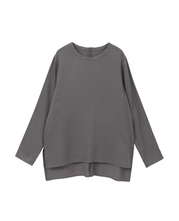 キュプラサテンクルーネックブラウス