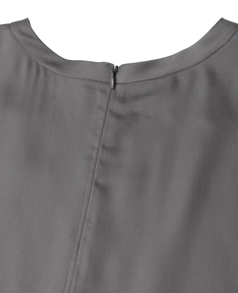 キュプラサテンクルーネックブラウス 詳細画像 グレー 4