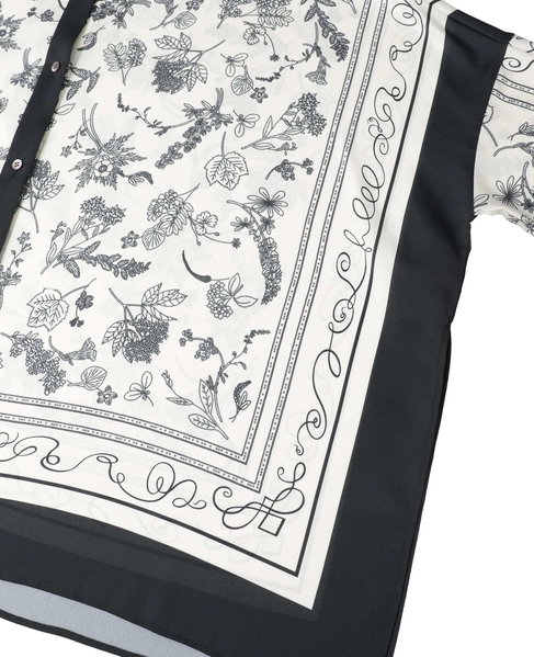 ボタニカルプリントブラウス 詳細画像 ブラック 8