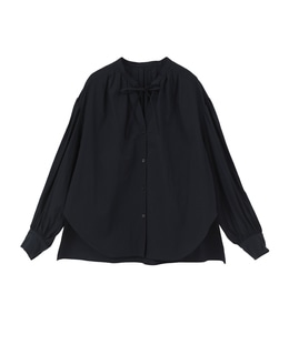 チリメンタイプライタースキッパーギャザーブラウス