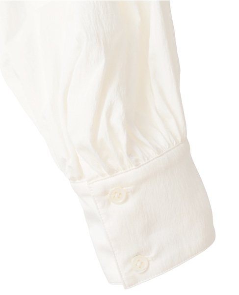 チリメンタイプライタースキッパーギャザーブラウス 詳細画像 ホワイト 12