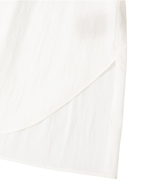 チリメンタイプライタースキッパーギャザーブラウス 詳細画像 ホワイト 13