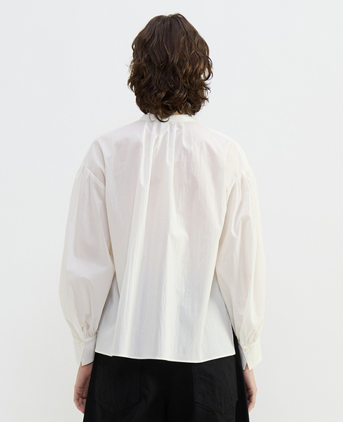 チリメンタイプライタースキッパーギャザーブラウス 詳細画像 ホワイト 4