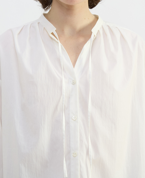 チリメンタイプライタースキッパーギャザーブラウス 詳細画像 ホワイト 5