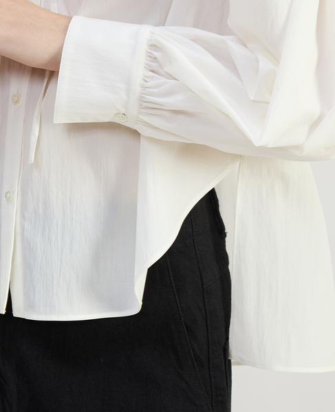 チリメンタイプライタースキッパーギャザーブラウス 詳細画像 ホワイト 6