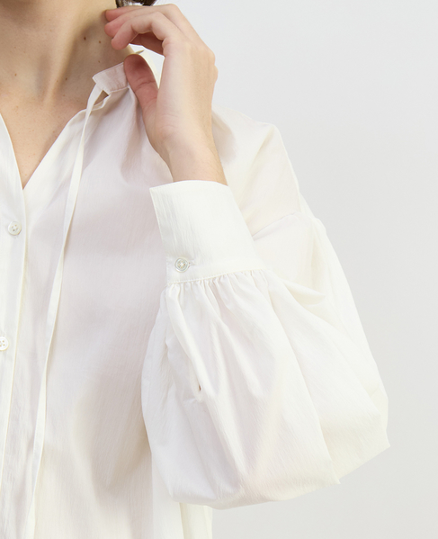 チリメンタイプライタースキッパーギャザーブラウス 詳細画像 ホワイト 7