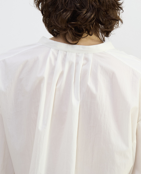 チリメンタイプライタースキッパーギャザーブラウス 詳細画像 ホワイト 8