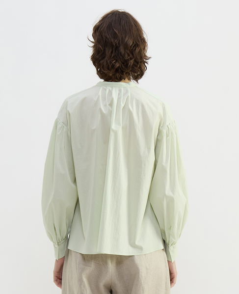 チリメンタイプライタースキッパーギャザーブラウス 詳細画像 ミント 4