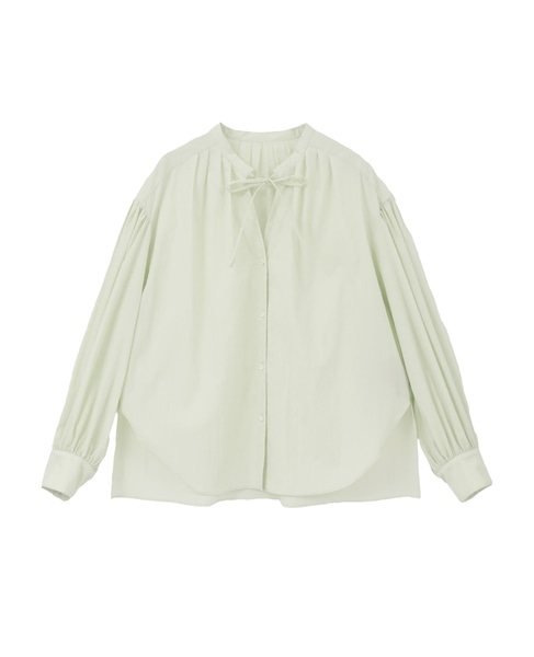 チリメンタイプライタースキッパーギャザーブラウス 詳細画像 ミント 5