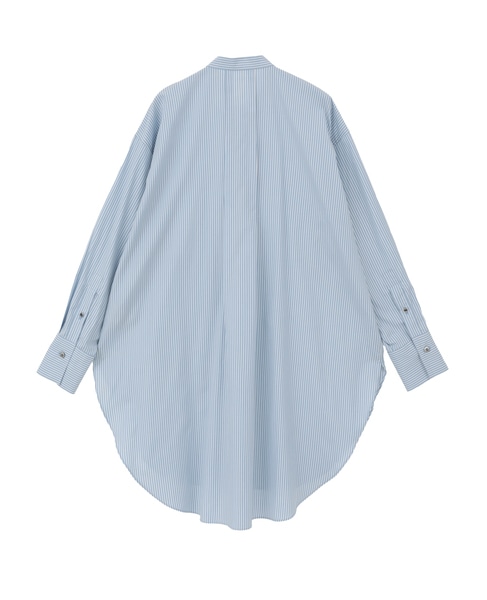 ハイカウントストライプバンドカラーシャツ 詳細画像 ブルーストライプ 2