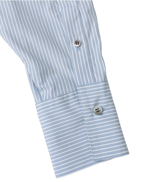 ハイカウントストライプバンドカラーシャツ 詳細画像 ブルーストライプ 4