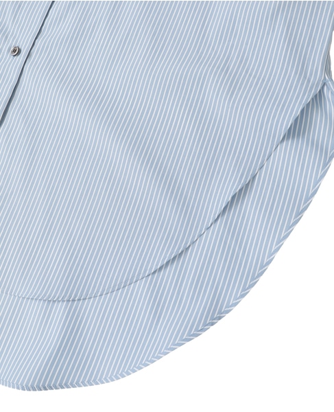 ハイカウントストライプバンドカラーシャツ 詳細画像 ブルーストライプ 6