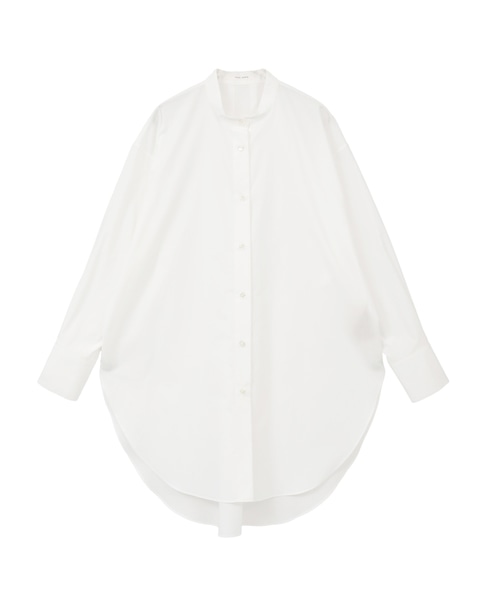 ハイカウントストライプバンドカラーシャツ 詳細画像 ホワイト 1