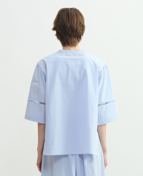 オーガニックタイプライタークルーネックプルオーバー 詳細画像 サックス 3