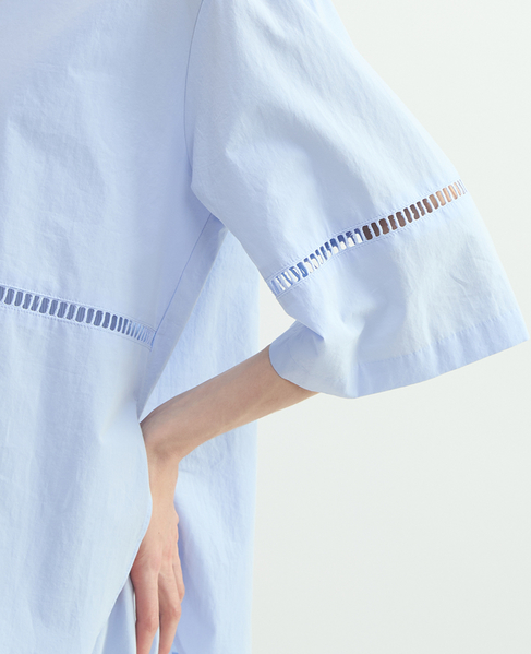 オーガニックタイプライタークルーネックプルオーバー 詳細画像 サックス 5