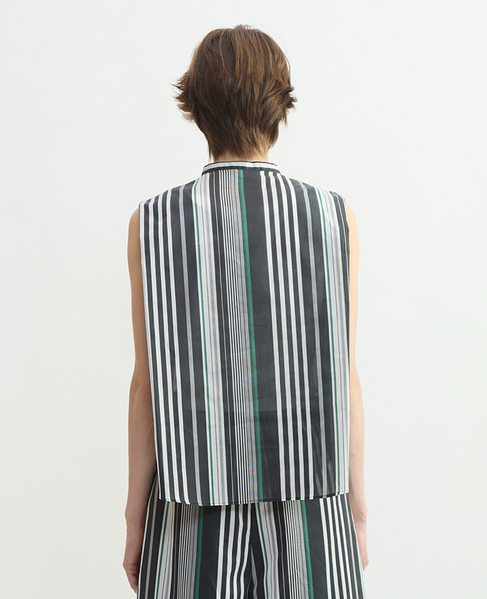 ストライプノースリーブブラウス 詳細画像 ストライプ 3