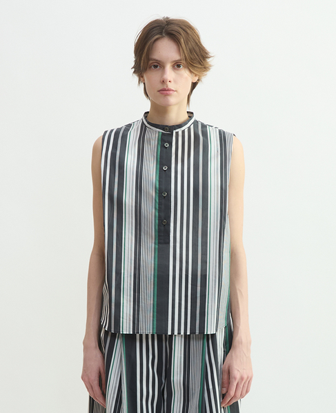 ストライプノースリーブブラウス 詳細画像 ストライプ 4