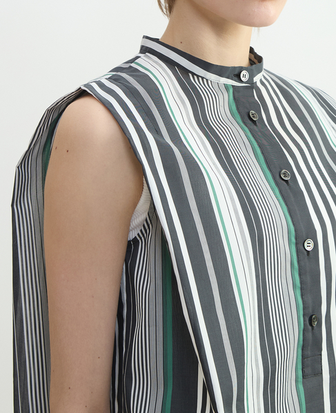 ストライプノースリーブブラウス 詳細画像 ストライプ 5