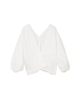 塩縮プリントカシュクールブラウス