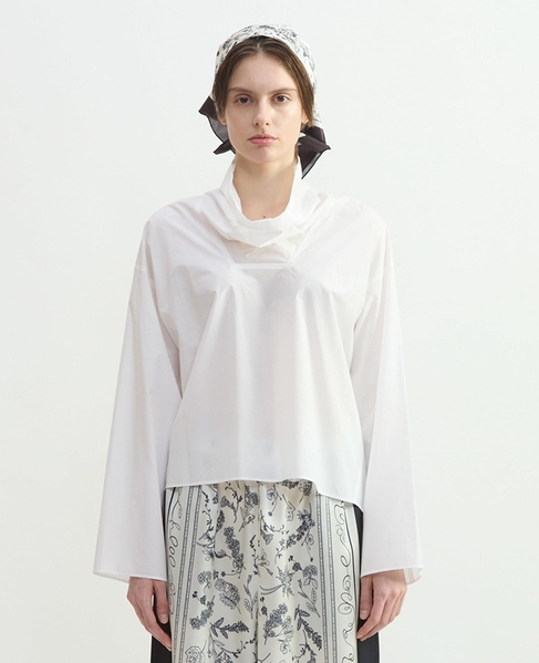 タイプライターハイネックブラウス 詳細画像 ホワイト 2