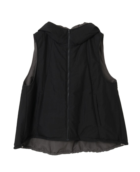 スーピマナイロンタイプライターパディングショートベスト 詳細画像 ブラック 1