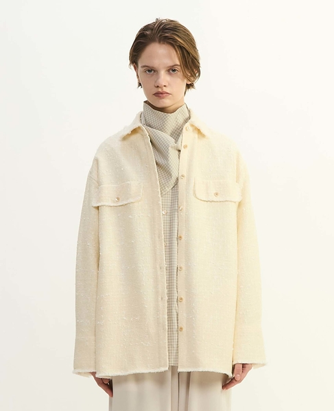 ペーパーツイードシャツジャケット 詳細画像 オフホワイト 2